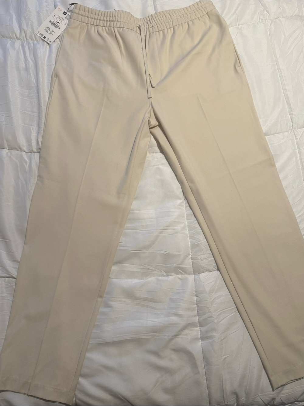 Zara Men's Casual Drawstring Joggers in Light Beige